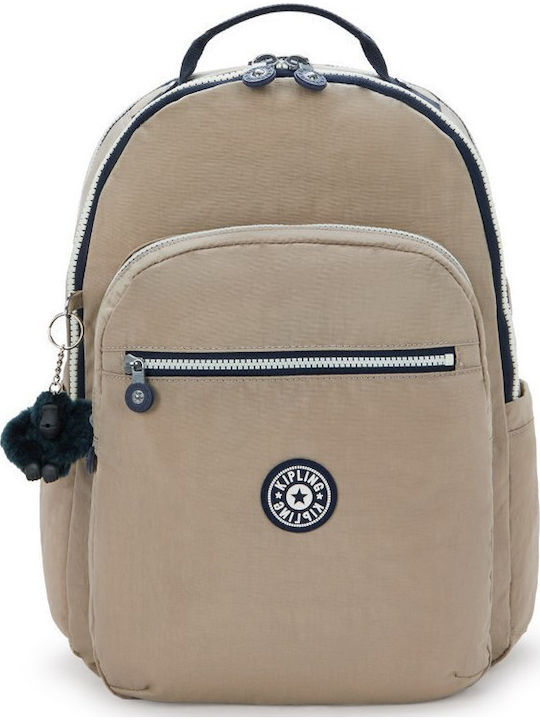 Kipling Σχολική Τσάντα Πλάτης Μπεζ