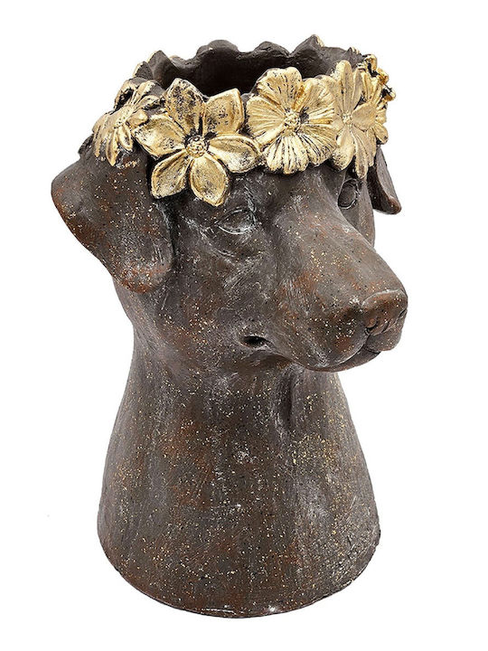 Artekko Animal Καφέ Κασπό Κεφάλι Σκύλου Μαγνήσιο 23.5x23.5x33 Cm