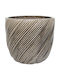Marhome Plant Pot Clay Brown Cylindrical Side Lines Φ23x21cm 4/box 06-99075