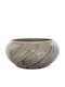 Marhome Vază Pentru Plante Ceramică Maro Ovală Linii Oblice Φ28.5x12.5cm 4/bax 06-99074
