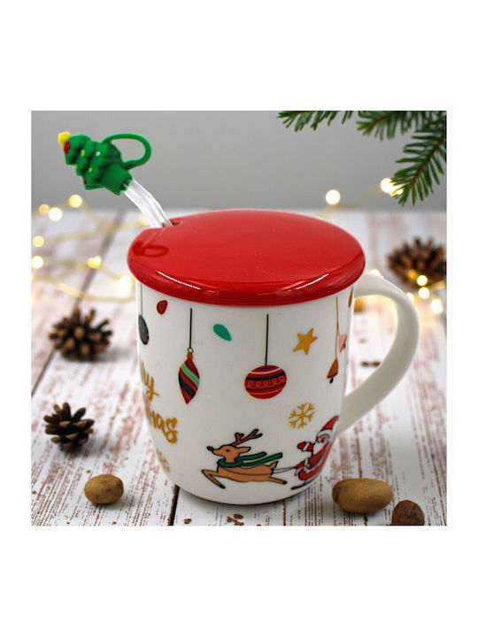 Lid Christmas Mug Glass Transparent L9xW8.5cm.