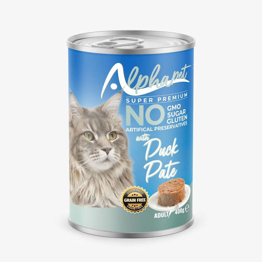Alpha Pet Υγρή Τροφή για Ενήλικες Γάτες με Πάπια 400gr