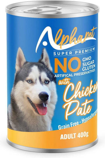 Alpha Pet Υγρή Τροφή Σκύλων με Κοτόπουλο και Ρύζι 400gr