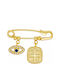 Oxzen Child Safety Pin made of Gold Plated Silver