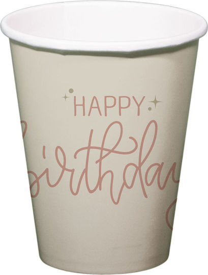 Pahar Happy Birthday 250ml Pentru Petreceri 8 Bucăți