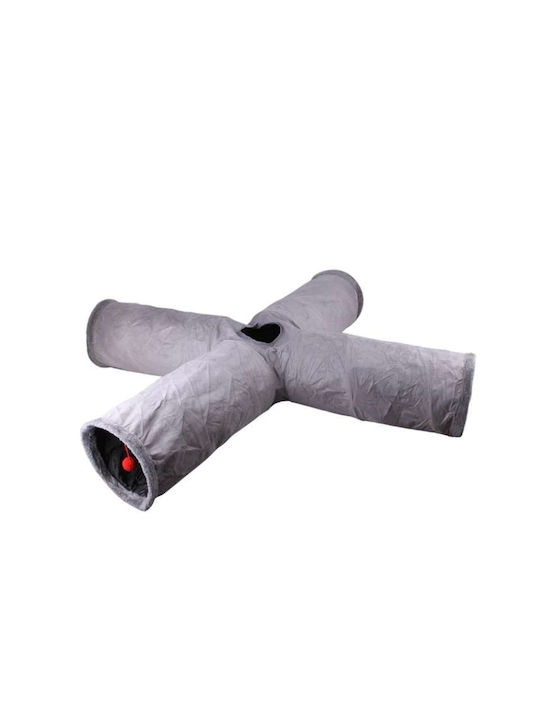 Madpet Cat Toy Tunnel Suede 4 Exits Gray 25x110x110cm