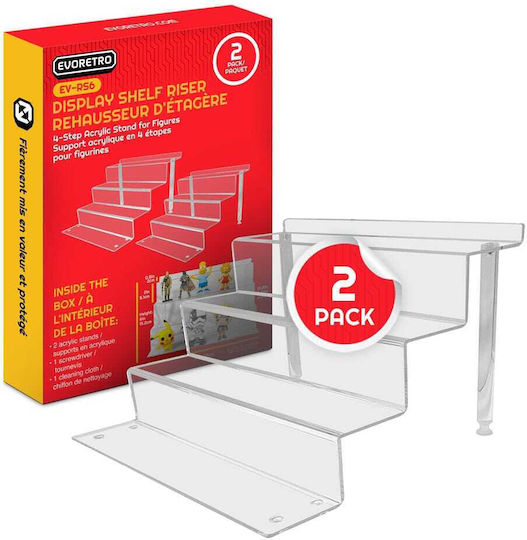 Evoretro Acryl Display Shelf Riser Display Stand Figuren 2er Pack 37 X 21 X 15 Cm