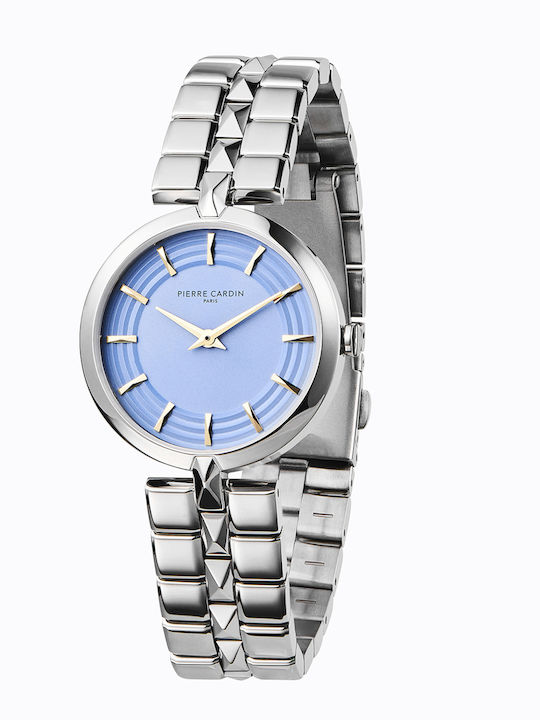 Pierre Cardin Γυναικείο Ρολόι 32mm Μπαταρίας με Ασημί Μεταλλικό Μπρασελέ