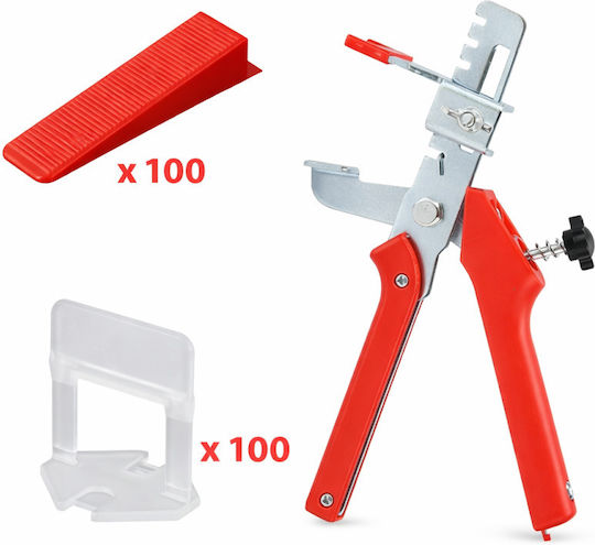 Kit Nivelare Plăci Pro Pardoseală Perete Plăci Clești Incluși 100 Cleme 1,5 Mm 100 Pană