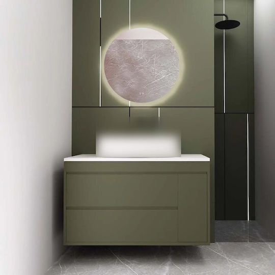 Orabella Waschtisch ohne Waschbecken mit Spiegel Matte White
