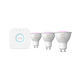 Philips Hue Weiß Farbambiance Starter Kit Bridge + Gu10 Intelligente Spot 3er Pack