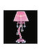 Violam Glas Tischlampe für Fassung E14 mit Silber Schirm und Basis
