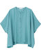 Mâneca scurta Femei Satin Cămașă Teal