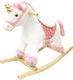 Little Mom Lemn Jucărie cu leagăn Unicorn cu sunete și roți pentru greutate maximă de 30kg Roz
