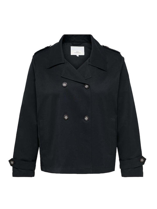 Only Carmakoma Damen Schwarz Trenchcoat