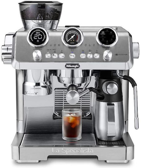De'Longhi La Specialista Автоматична Еспресо Кафемашина 1450W Налягане 19bar за Капучино Сребрист 1358455