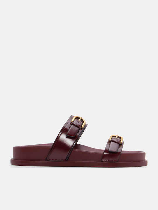 Luigi Sandale Casual Damă Flatforme Burgundii