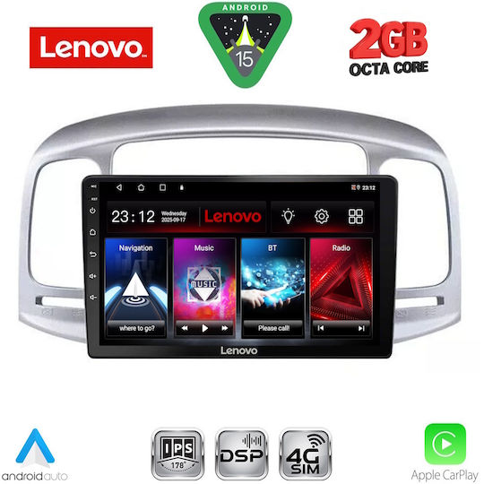 Lenovo Автомобилна Аудио Система (Блутут/USB/WiFi/GPS/Apple-Carplay/Android-Auto) с Тъчскрийн 9"