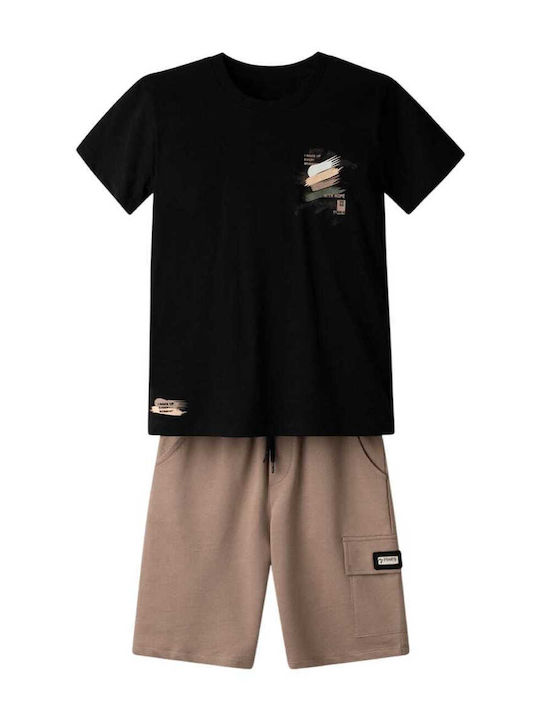 Hashtag Kids' Set with Shorts Summer 2pcs Black