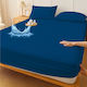 Pucioasa Protecție pentru Saltea Set cu Fețe de Pernă King Size Waterproof Albastru 200x200cm