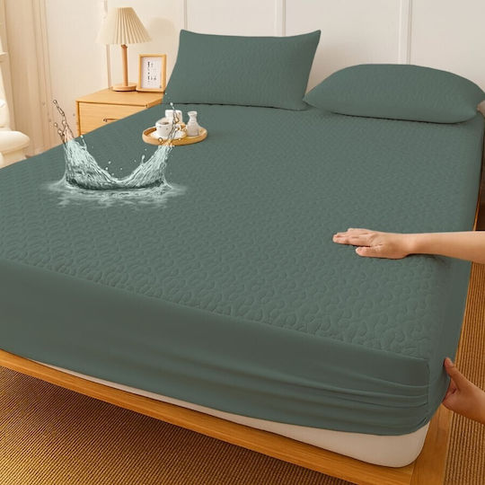 Pucioasa Protecție pentru Saltea Set cu Fețe de Pernă Queen Waterproof Gri 160x200cm