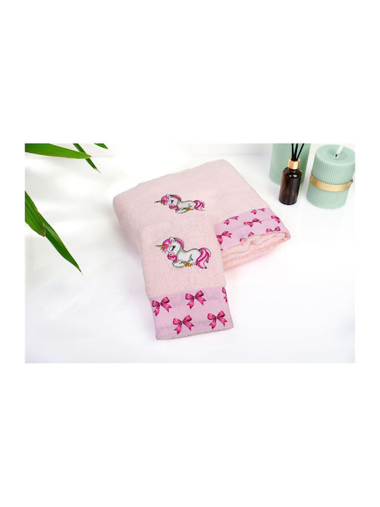 Dimcol Σετ Βρεφικές Πετσέτες 2τμχ Unicorn Pink ...