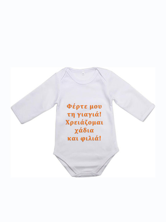 Baby-Strampler Langarm Für Oma Weiß