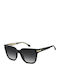 Victoria Beckham Unisex Sonnenbrillen mit Schwarzem Horn umrandetem Rahmen und schwarzen Gläsern