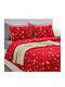 Pucioasa Set Pilotă Dublu 200x215cm Roșu 3buc 250 g/mp²Gsm