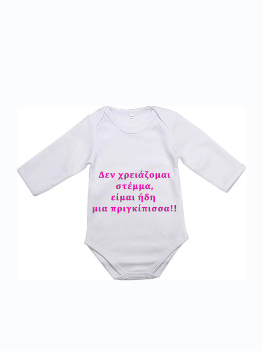 Baby-Strampler Langarm Lustig Weiß