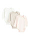 Cool Club Baby Bodysuit Set Long-Sleeved with Pants White, Beige, Pink 3pcs