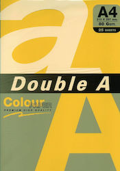 Double A Colored Paper Copier A4 80gsm 25 Sheets Ream Double A Lemon Intens