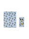 Dimcol Blanket Nursery Swaddling Blankets Mickey Fleece Gray with Animal 75x100cm 2pcs