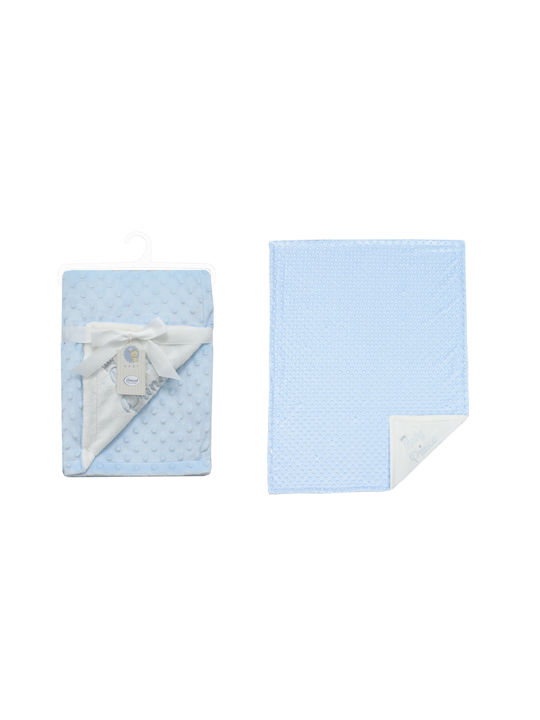 Dimcol Blanket Nursery Swaddling Blankets Velvet Light Blue 75x100cm