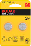 Kodak Max Lithium Μπαταρίες Ρολογιών CR2032 3V ...
