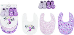 Dimcol Bib Fabric with Hoop & Loop Fastener White-lilac 5pcs