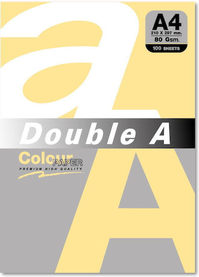 Double A Colored Paper Copier A4 80gsm 100 Sheets Pack Double A Pastel Butter