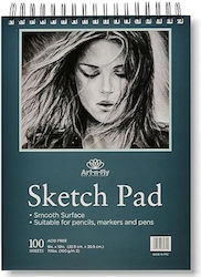 Art-n-fly Sketchbook 100 Sheets A4 22.9 X 30.5 Cm 100 G/m² Spiral-bound White Paper