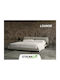 Lounge Bed Upholstered with Beige Fabric for Mattress 170x190cm