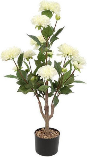 Plantă Artificială în Ghiveci Dahlia White 82cm Atmosphera