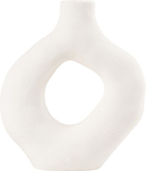 Beauty Home Βάζο Γυάλινο Sonora Λευκό 17xΥ19.5cm