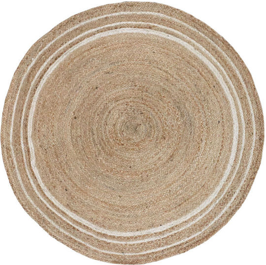 InTheBox Rug Round Summer from Jute Beige, Brown, White
