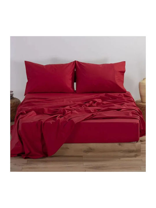 SpitiBazaar Bettlaken Super-Doppel 220x240cm. Bordeaux