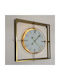 Quadratisches Dekoratives Wanduhren Metallischer Design Gold 60×60 cm