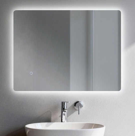 Sparke SR-09.25.374.08.75 Rechteckiger LED Badezimmerspiegel 80x60cm Weiß