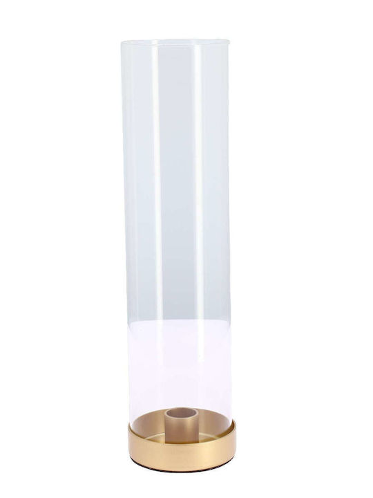 Beauty Home Jeanne Κηροπήγιο Γυάλινο σε Χρυσό Χρώμα 7.5x7.5x30εκ.