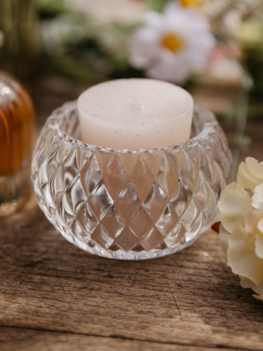 Beauty Home Chloe Κηροπήγιο Γυάλινο σε Διάφανο Χρώμα 7.5x4εκ.