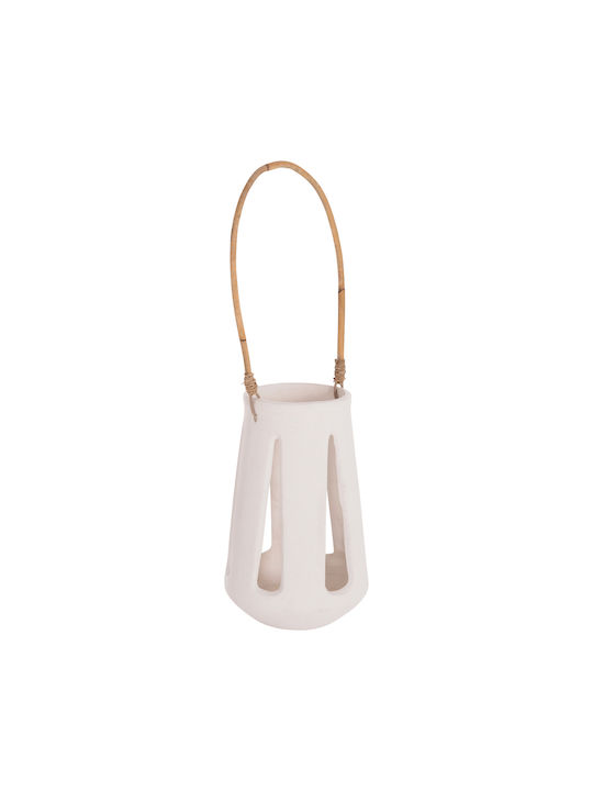HomeMarkt Erantyl Rattan Lantern Tabletop White 10x10x10cm