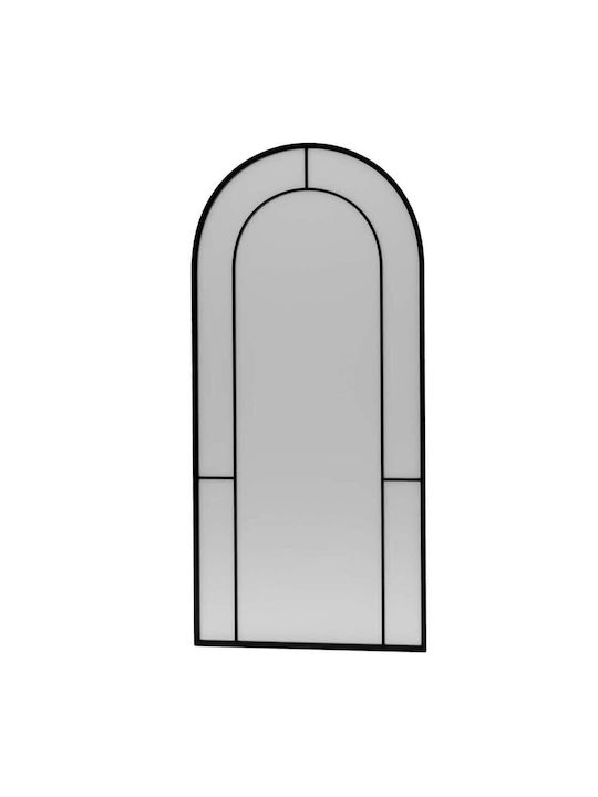 Hanah Home Arched Floor Mirror with Black Metal Frame 180x90cm