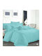 Duvet Cover Set Cotton Queen with 2 Pillowcases 240x260 Baby Blue